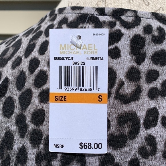MICHAEL MICHAEL KORS Gunmetal Leopard Print T-Shirt - Picture 9 of 14